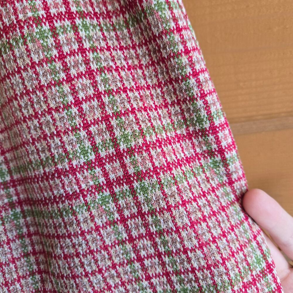 Vintage Pantsuit Set Trouser Button Down Long Sleeve Top Plaid Leisure Suit L - Picture 4 of 9